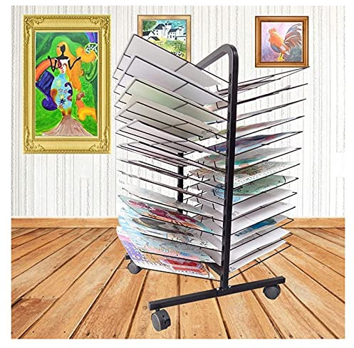 OHaGin Mobiler Kunst-Trockenständer, Kinder-Trockenständer zum Malen, sehr gut geeignet für Künstler-Leinwandplatten, Papier, Drucke, platzsparende Regale, geeignet für A3K8-Papier (Größe: 26 Schic