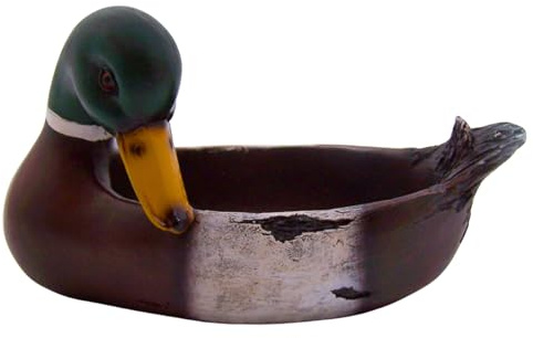 Wowser Duck Bowl Statue, Freestanding Nautical Décor, Beach Themed Decoration, 10.5 Inches