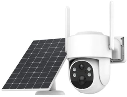Junterone Telecamera Solare WiFi 4MP Telecamera IP Visione Notturna con Pannello Solare Ricarica Batteria Rilevamento Umano ICSee