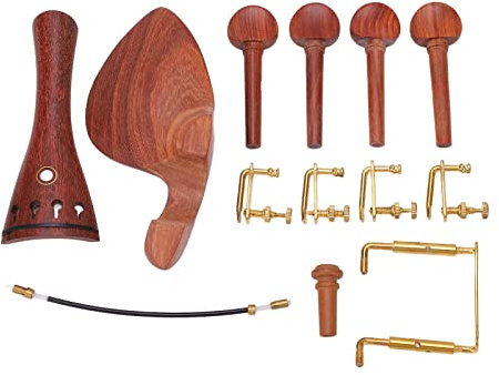 4/4 Holz-Geigenteile-Set, Saitenhalter für Violine, Palisander-Material, Standardgröße, Hervorragender Schutz, Kompakte Größe