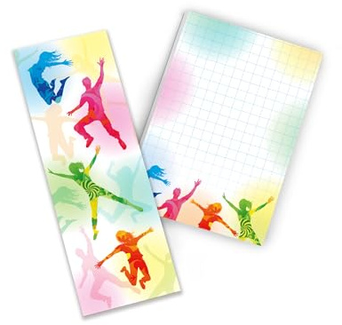 Junaversum Mitgebsel 8 Lesezeichen + 8 Notizblöcke (A7-Format) Mädchen Jungen Jump Trampolin Kindergeburtstag Mädchen Jungen Gastgeschenke für Kinder Mädchengeburtstag