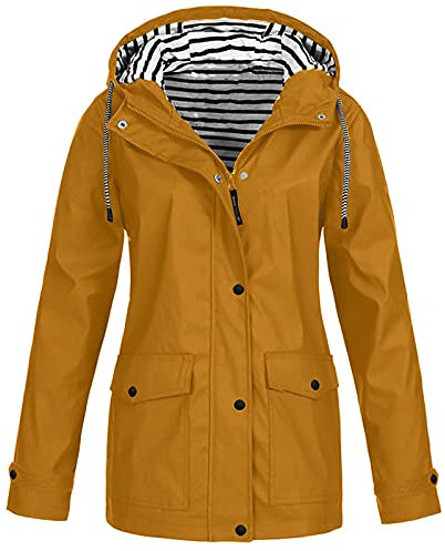 Generisch Damen Regenjacke Wasserdicht Leichte Gefüttert Packbar Sportjacke Funktionsjacke Atmungsaktiv Fahrrad Jacke mit Kapuze Regenjacke Damen Faltbar Regencape Damen Fahrrad Wasserdicht