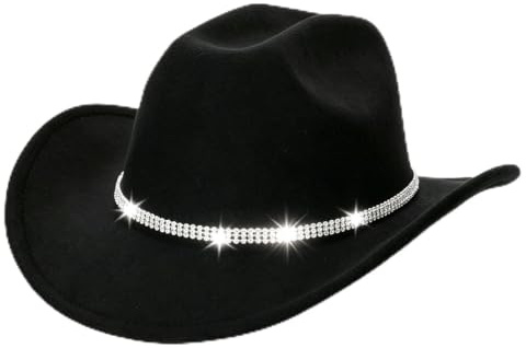 Klassischer Western-Cowboyhut für Damen und Herren, Fedora-Hut mit Schnalle, verstellbarer T-Riemen, perfekt für Cowgirl-Outfits und Kuhmädchen-Outfits, modische Tejanas para Mujer, ideal für