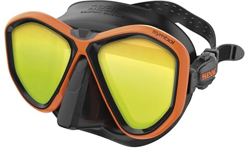 Seac Symbol, Made in Italy Zweiglas-Tauchmaske mit Einer 3D-Schnalle direkt am Maskenkörper