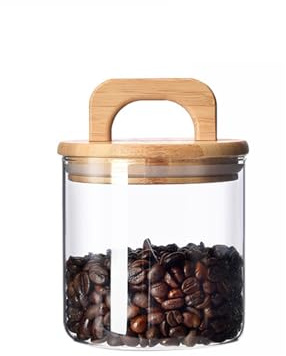 Recipiente de almacenamiento de vidrio transparente para la cocina Práctico recipiente de almacenamiento para alimentos Prácticas latas de café Botella sellada al vacío