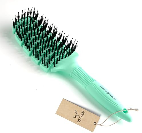 HERCULES SYGEMAN – Flexy Shape Brush (bred) | Hårborste för extra skonsam urtraddning. Hårborste med ergonomiskt handtag, med veganska borst och nylonstift för friskt hår | Färg: mint