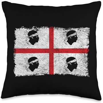 Sardinia Flag Italy 4 Moors Sardegna Throw Pillow