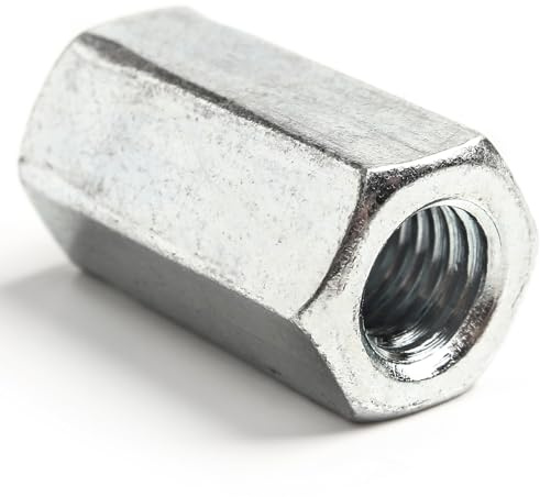 M8 (8mm x 30mm) Zinc Plated Steel Coupling Nuts Threaded Rod Connecting Bar Hexagon Connector Nut Metric AN 85 (Pack of 4) H10C/2