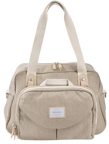 BÉABA, Sac à Langer Genève II, Modulable, Grande contenance, Rangements multiples, Pochette avant amovible, repas isotherme, Système attache poussettes, Terre d'argile