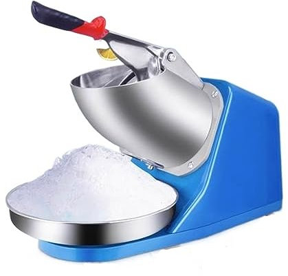 Machine à glace pilée Broyeur à glace électrique, rasoir à glace for usage domestique et commercial, machine à cône à neige domestique, double lames, 65 kg/h, 250 W/1450 tr/min, avec couvercle anti-éc