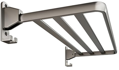 LIGUOYI Wäscheständer Wandtrockner Aluminium 60cm 70cm 80cm 90cm Faltbarer Wäscheständer, Platzsparender Mit Haken Praktisches Handtuchhalter Badetuchhalter Für Balkon, Bad(90cm)