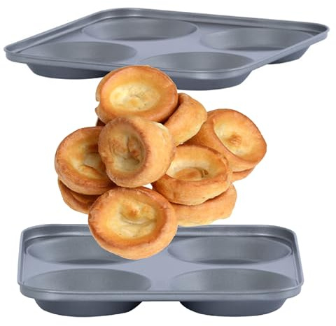 STORM TRADING GROUP Yorkshire Pudding Tray 4 Cup Giant Oven Tray | Non Stick Coating Pudding Baking Tin