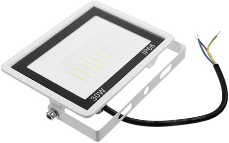 Projecteur Extérieur LED 30W IP66 Aluminium Verre, Angle 120°, Toitures | Corps en Aluminium et Verre, Faisceau Large 120°, 2835 Smd, 90 lm/W, Protection Anti-Chocs, Usage Villas et Routes