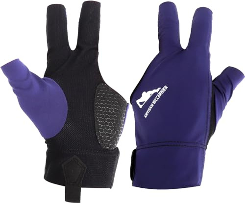 GZRXIOUS Billard Handschuh, Billard Handschuh Links, Verstellbare Handschuhe, rutschfeste Billardhandschuh Poolhandschuhe, für Snooker, Pool-Spiele（Blau）