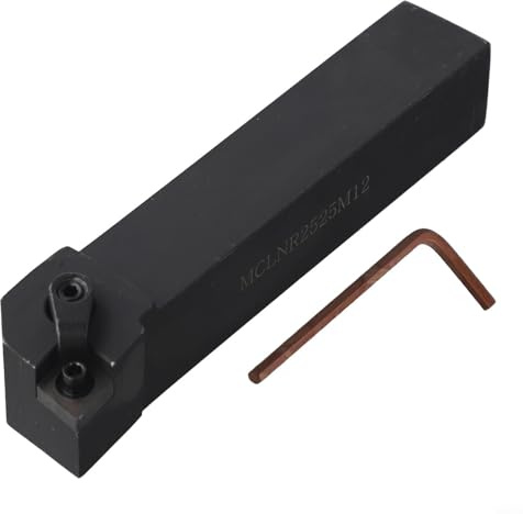 YobiLife CNC tornitura portautensili MCLNR2525M12, gambo quadrato 25x25mm per inserti CNMG1204, costruzione in acciaio legato ad alta rigidità