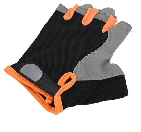 Guantes de medio dedo para hombres y mujeres, transpirables, antideslizantes, para motocicleta y ciclismo, con protección de palma ABS y agarre de silicona, guantes deportivos a prueba de golpes (M)