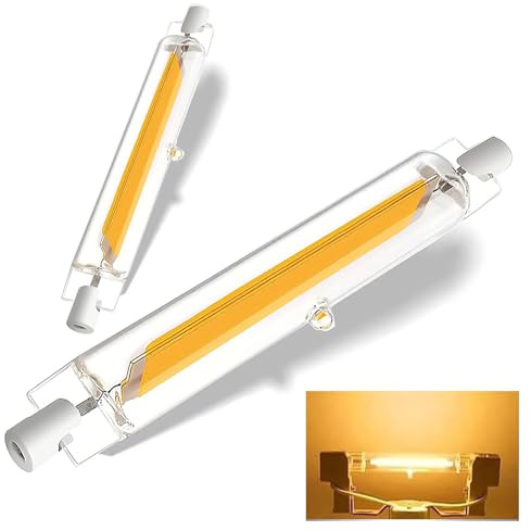 Dvnoua R7S LED 118mm Dimmbar 20W Lampen, Warmweiß 3000K 2000LM, Ersatz 200W Halogen Leuchtmittel, Kein Flackern, 360° Strahlbeleuchtung, AC 220-240V, 2PCS