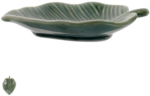 PACKOVE Svuotatasche Ceramica a Forma di Foglia Verde, Piatto Portagioielli Decorativo in Ceramica Design Delicato per Esposizione Gioielli e Tavolo da Trucco
