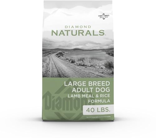 Diamond Naturals Large Breed Adult Dry Dog Food Lamb Meal and Rice Formula with Protein from Real Lamb, Probiotics and Essential Nutrients to Support Balanced and Overall Health in Adult Dogs 40lb