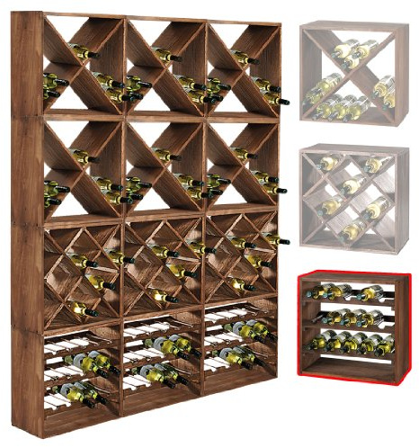 Système d'étagère à vin CUBE 50 tobacco module 4 standard - H50 x L50 x P25 cm