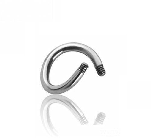 eeddoo Piercing-Spirale ohne Kugeln Silber Titan 1,2 x 8 mm