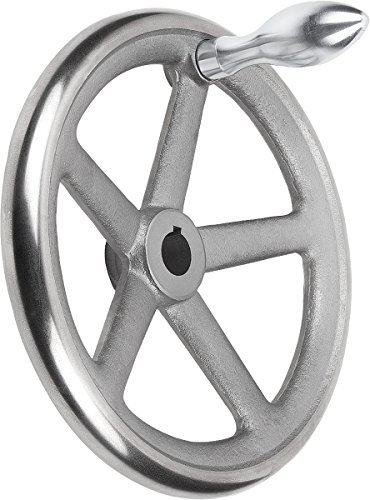 KIPP – Bedienteile | Normelemente K0671.3160X14 Handrad mit Nut Grauguss, Komp:Stahl, 14, 160, D1=160mm D2=14mm