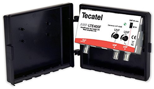 Tecatel AMP-LTE405F - Amplificador mástil 40 dB UHF-UHF LTE, Color Blanco