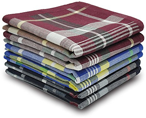 Selected Hanky 100% Cotton Men's Handkerchief 6 Piece Gift Set