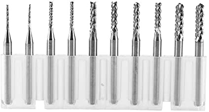Akozon Fresas de grabado, fresas de carburo Fresa de corte 1.0-3.0mm juego de 10 piezas Fresa de carburo de tungsteno Fresa de punta de carburo Molino de Extremo de Carburo