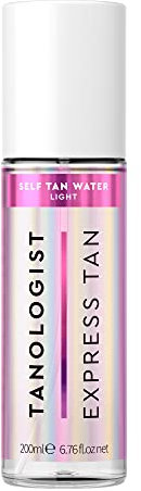Tanologist Acqua autoabbronzante luce (200 ml) Acqua autoabbronzante idratante Ingredienti puliti e vegani approvati dai dermatologi
