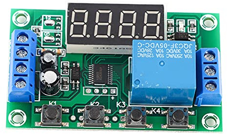 Interruptor de Relé con Temporizador Ajustable y Pantalla LED, Módulo de Control de Automatización 24 Funciones, Interruptor de Relé de 5V, Material Plástico para Sistemas Eléctricos