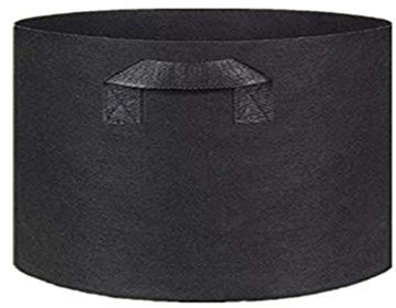 1 sac de plantation, sac de plantation, avec anses, en tissu non tissé, noir et gris, 72 x 50 cm, 200 l, noir