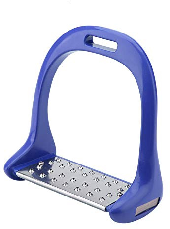 1994 Staffa per Cavallo, Staffa per Equitazione Staffa Antiscivolo in Acciaio Inossidabile con Supporto Antiscivolo in Alluminio per Equitazione con Pittura(Blu)
