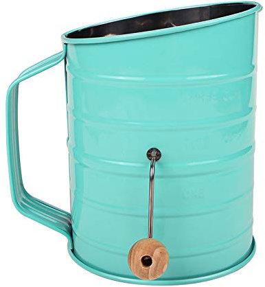 Webake Flour Sifter 3 Cup Stainless Steel Baking Sifter with Rotary Hand Crank