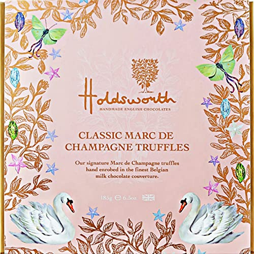 Holdsworth Chocolates Milk Chocolate Marc de Champagne Chocolate Truffles 185g Truly Scrumptious Champagne Truffles Luxury Chocolates. Valentine's Day, Mother's Day Classics.