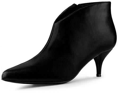 Allegra K Women's Cutout Pointy Toe Stiletto Heels Boots Black Ankle Booties - 7 M US