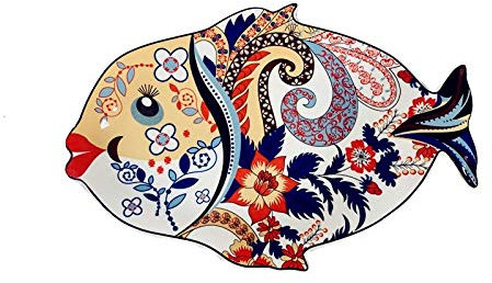 LKYU Food plateFish Shaped Durable Porcelain Dinner Plate Restaurant Steak Tableware Dish Charger Plate Household Show Display Plate-Phoenix_China