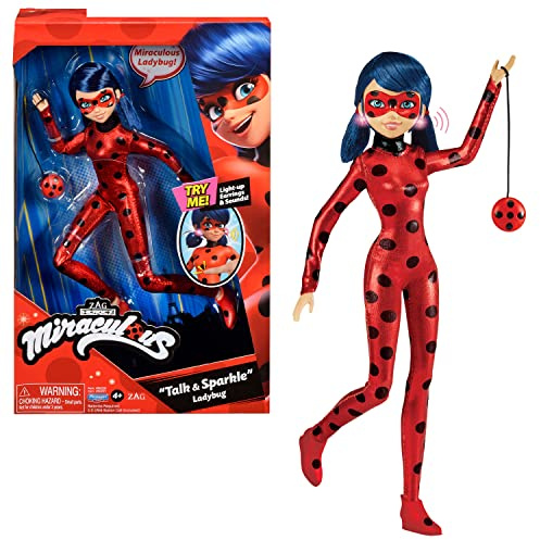 BANDAI - Miraculous Ladybug - Puppe Ladybug - Ankleidepuppe 26 cm mit Ton- und Lichtfunktionen - Superhelden-Puppe - P50250