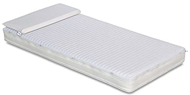 Evergreenweb Matratze für Babybett, Kinderbett, Höhe 10 cm, mit abnehmbarem und waschbarem Bezug, maschinenwaschbar, mit Kissen gegen Erstickungsgefahr. (AirSpace, 70 x 160 cm)