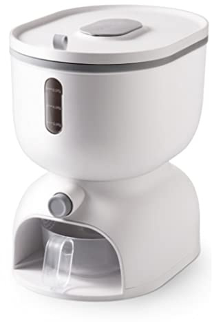 ZQDMYT Cereal Dispenser Countertop Cereal Dispenser，Food Dispenser With Scaled Storage Grain Dispenser One-click Output Hermetically Sealed Household Airtight (Color : Gray-6.5kg)