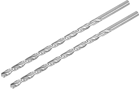 sourcing map 2 Stk. HSS Spiralbohrer(Schnellarbeitsstahl) Extra Lang Spiralbohrer, 7mm Bohrerdurchmesser 200mm Länge