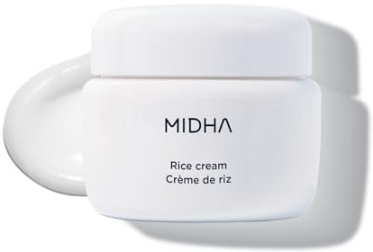 MIDHA Rice Cream 1.69fl.oz/50ml, Deep Hydration, Glow-Enhancing, Skin Barrier Support – Moisturising, Lightweight Daily Cream with Dewy, Radiant Finish, for Rice Face Spots