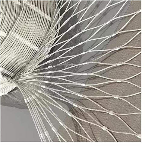 Drahtgitter Verzinkt Verzinkte Drahtzaunrolle, Flexibles Seilnetz Aus Edelstahl 304 For Die Garten-, Bauernhof-, Treppen- Und Balkonbegrenzungsdekoration, Fallschutznetz For Große Höhen ( Color : Silv