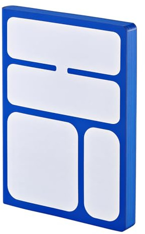Nuuna Notizbuch A5+ | Graphic L - Hi | 3,5 mm Punktraster | 256 nummerierte Seiten | 120 g Premium-Papier | Leder blau | nachhaltig produziert in Deutschland