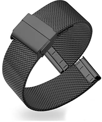 CCACHE Grad Mesh Edelstahlband Fit for Garmin VivoLove 3s Move 3s VivoActive 4S Active S SmartWatch Ersatz-Handgelenkband(1,Vivomove 3s)