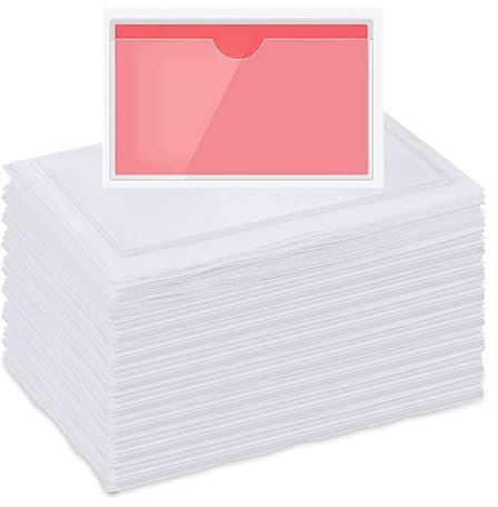 150 Stück Visitenkartentaschen Selbstklebend Transparent mit Daumenausstanzung oben, Selbstklebende Etikettenbeutel, Transparenter Kreditkartenhalter, Etiketten Kartenhalter(Size:(A5)22.5 * 15.5CM)