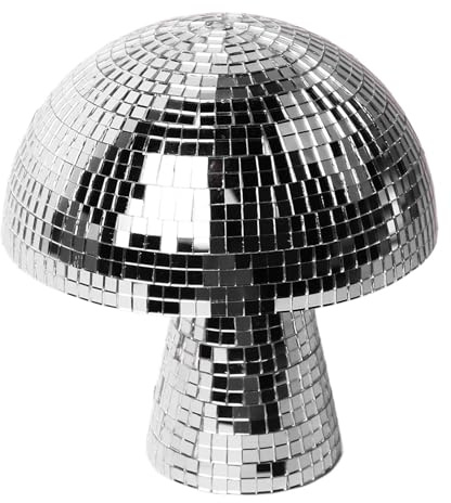 Pilz-Disco-Kugel, Umwerfende Visuelle Effekte, Hochwertiger Kunststoff, Bunte Reflexionen, Ideal für Partys, Hochzeiten (SILVER)