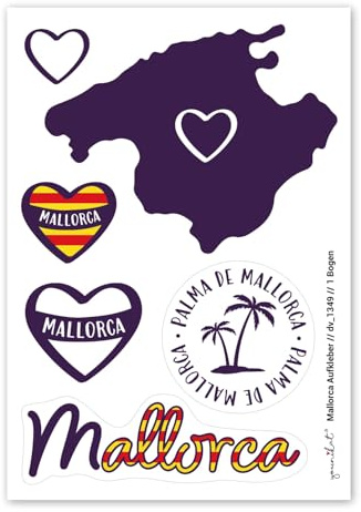 Aufkleber-Set Mallorca Insel verschiedene Motive bunt I DIN A6 I Autoaufkleber Geschenk-Idee I dv1349