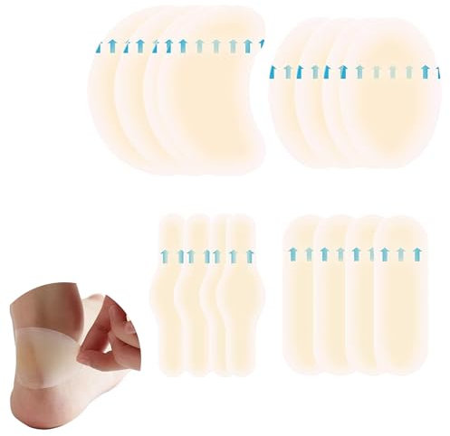 16 Pezzi Invisibile Cerotti Vesciche Piedi, Cerotti Vesciche Tallone, Impermeabile Cerotti Idrocolloidi, Cerotti Vesciche Sport per Tallone, Piede e Protezione della Pelle