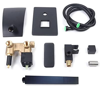 Wasserfall Badewannenarmatur Unterputz Duscharmatur Set Schwarz Mit Handbrause Wasserfall Bad Armaturen Badewanne Mit Handbrause Schwarz Messing Duschset
